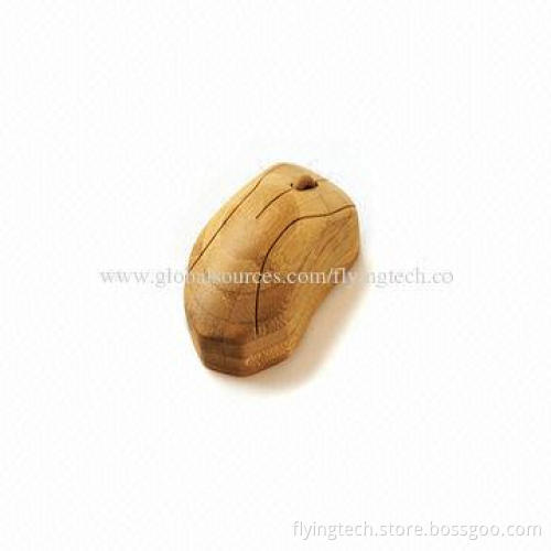 Eco-friendly environmental protection wired bamboo mouse QHM-N with heart shape